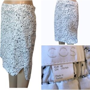 COS White and Black Speckled Pencil Skirt
